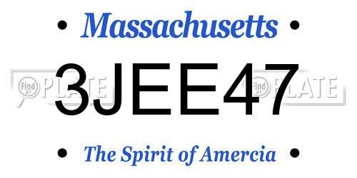 3JEE47 Massachusetts License Plate