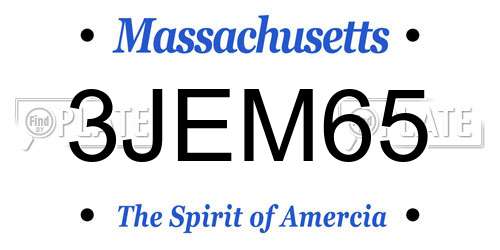 3JEM65 Massachusetts License Plate
