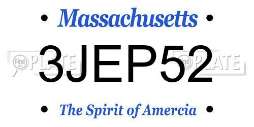 3JEP52 Massachusetts License Plate