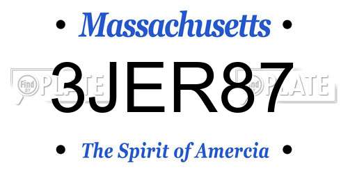 3JER87 Massachusetts License Plate