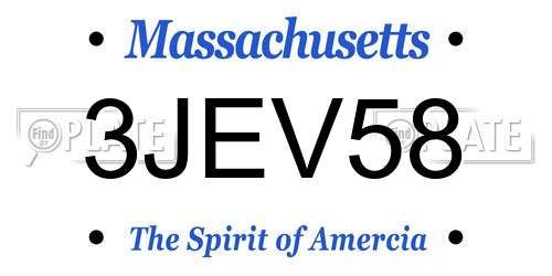 3JEV58 Massachusetts License Plate