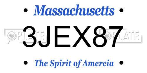 3JEX87 Massachusetts License Plate