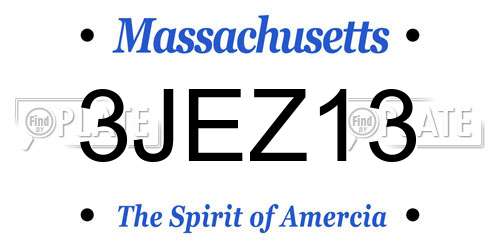 3JEZ13 Massachusetts License Plate