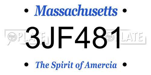 3JF481 Massachusetts License Plate