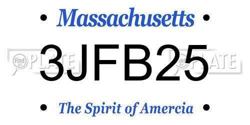 3JFB25 Massachusetts License Plate