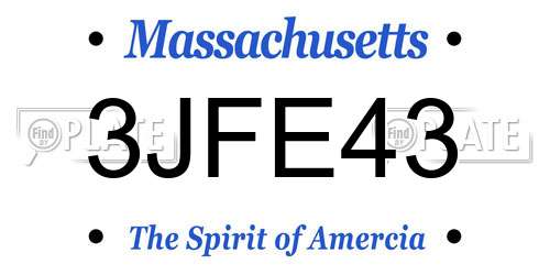 3JFE43 Massachusetts License Plate