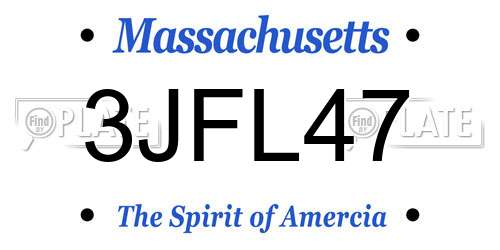 3JFL47 Massachusetts License Plate