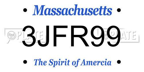 3JFR99 Massachusetts License Plate