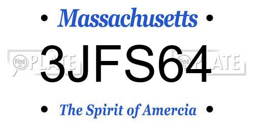 3JFS64 Massachusetts License Plate