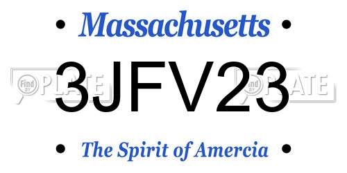 3JFV23 Massachusetts License Plate