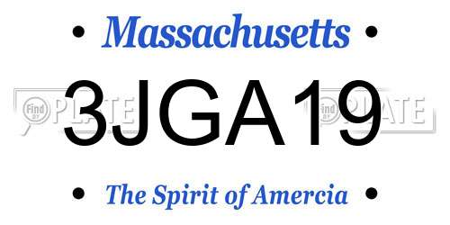 3JGA19 Massachusetts License Plate
