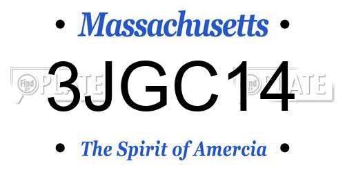 3JGC14 Massachusetts License Plate