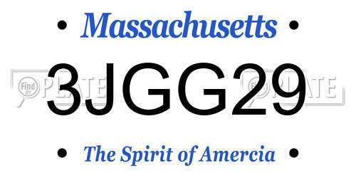 3JGG29 Massachusetts License Plate