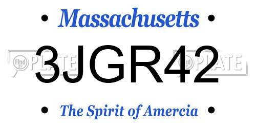 3JGR42 Massachusetts License Plate