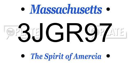 3JGR97 Massachusetts License Plate