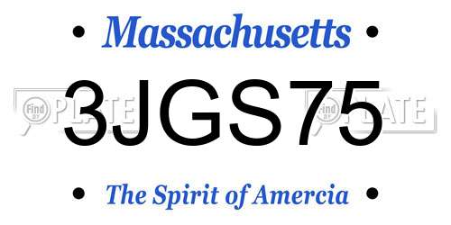 3JGS75 Massachusetts License Plate
