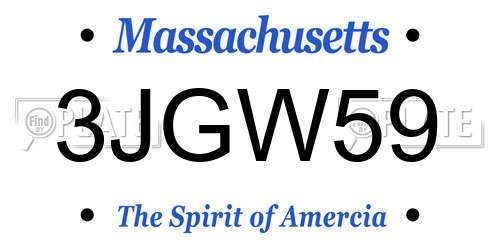 3JGW59 Massachusetts License Plate