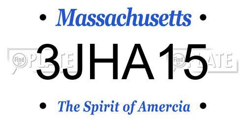 3JHA15 Massachusetts License Plate