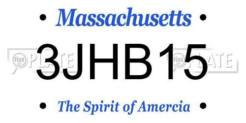 3JHB15 Massachusetts License Plate