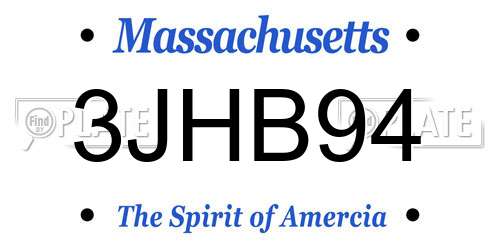 3JHB94 Massachusetts License Plate