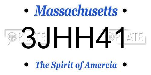 3JHH41 Massachusetts License Plate