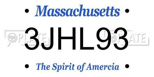 3JHL93 Massachusetts License Plate