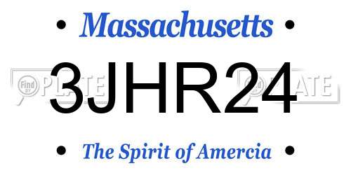 3JHR24 Massachusetts License Plate