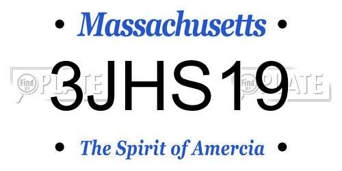 3JHS19 Massachusetts License Plate