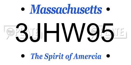 3JHW95 Massachusetts License Plate