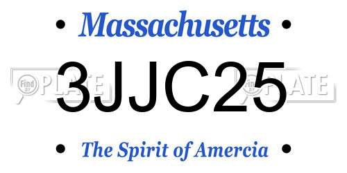 3JJC25 Massachusetts License Plate