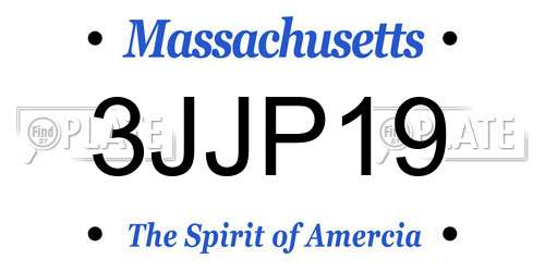 3JJP19 Massachusetts License Plate