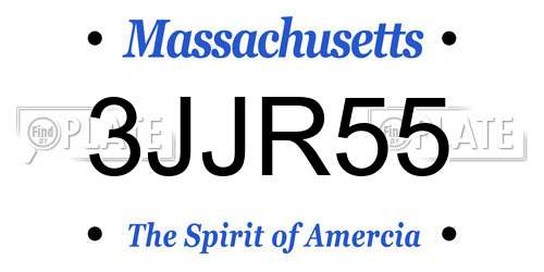 3JJR55 Massachusetts License Plate