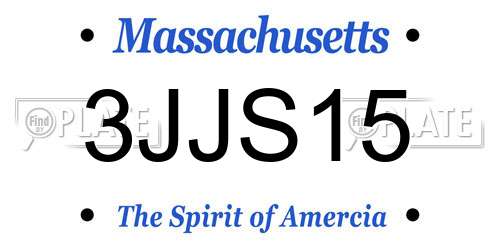 3JJS15 Massachusetts License Plate