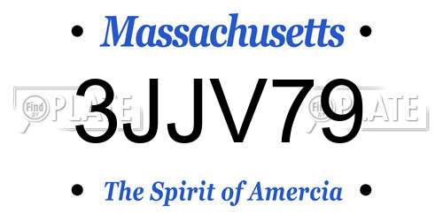 3JJV79 Massachusetts License Plate
