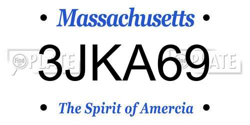3JKA69 Massachusetts License Plate