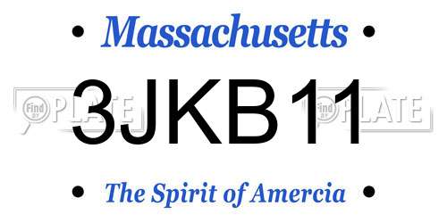 3JKB11 Massachusetts License Plate