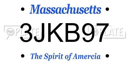 3JKB97 Massachusetts License Plate