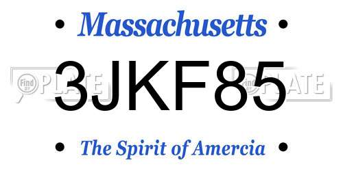 3JKF85 Massachusetts License Plate