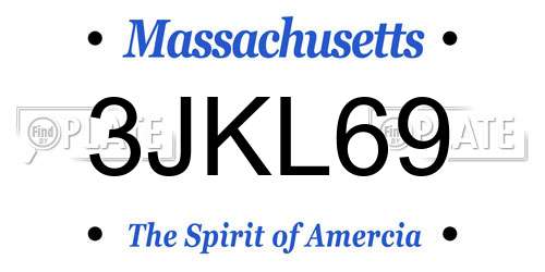 3JKL69 Massachusetts License Plate