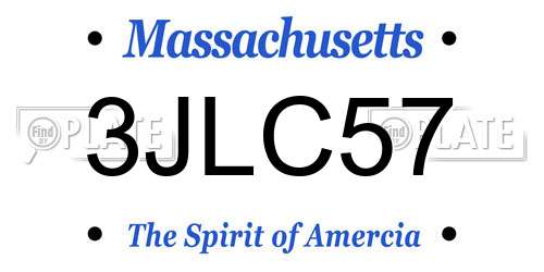 3JLC57 Massachusetts License Plate