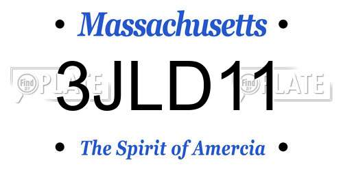 3JLD11 Massachusetts License Plate