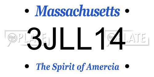 3JLL14 Massachusetts License Plate