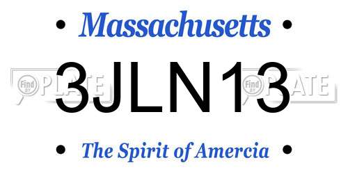 3JLN13 Massachusetts License Plate