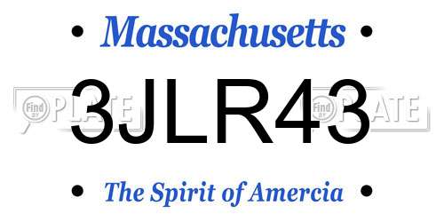 3JLR43 Massachusetts License Plate