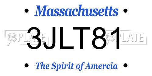 3JLT81 Massachusetts License Plate