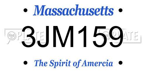 3JM159 Massachusetts License Plate