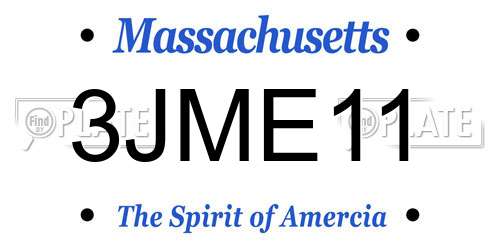 3JME11 Massachusetts License Plate