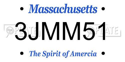3JMM51 Massachusetts License Plate