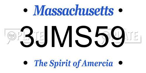 3JMS59 Massachusetts License Plate