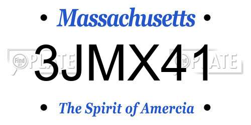 3JMX41 Massachusetts License Plate